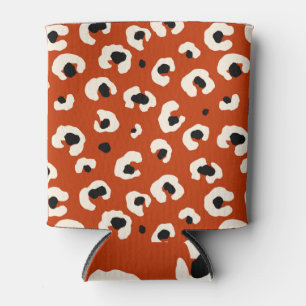 Porta-lata Impressão Na moda de Leopardo Vermelho Vibrante