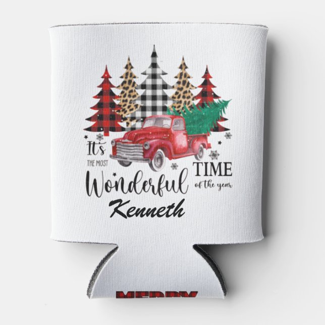 Porta-lata Impressão personalizada sobre leopardo, árvore de  (Frente)