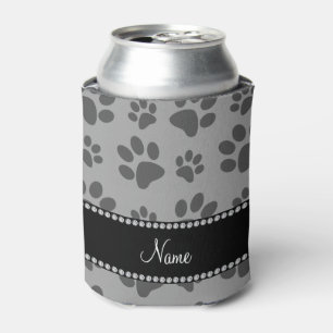 Porta-lata Impressões personalizadas da pata de cinza