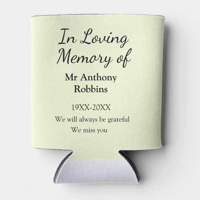 Porta-lata In Loving memory of name funeral memory keepsake (Frente)