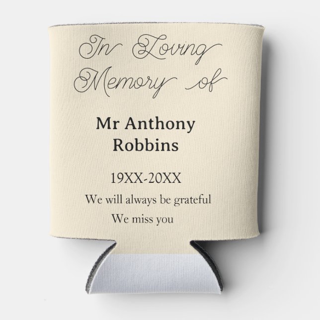 Porta-lata In Loving memory of name funeral memory keepsake (Frente)
