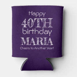 Porta-lata Incrível Feliz aniversário de 40 anos Escuro Roxo