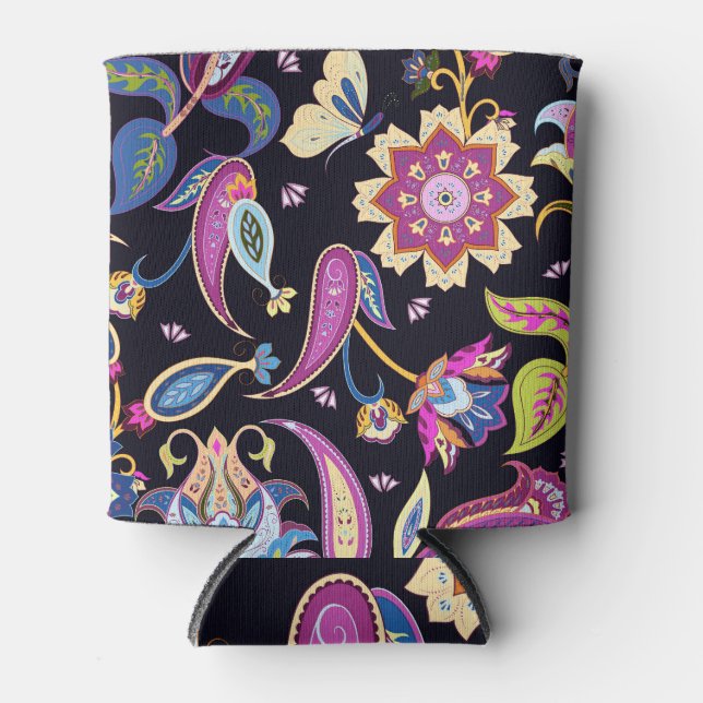 Porta-lata Índia Paisley Seamless Floral Ornament (Frente)