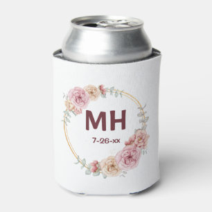 Porta-lata Iniciais de Casamento Enquadrados Data de Casament