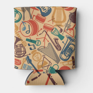 Porta-lata Instrumentos Musicais Vintage Fundo sem costura