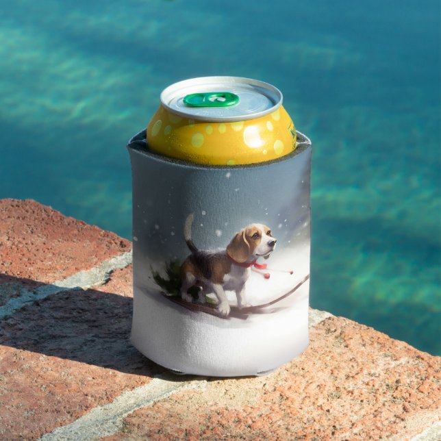 Porta-lata Inverno da neve do Natal da Beagle (Piscina in situ)