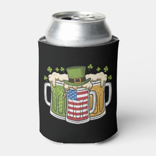 Porta-lata Irish Beer Ireland USA American Flag de Patrick
