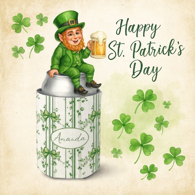 Porta-lata Irish Clover‑Inspired Botanical Design  (Criador carregado)