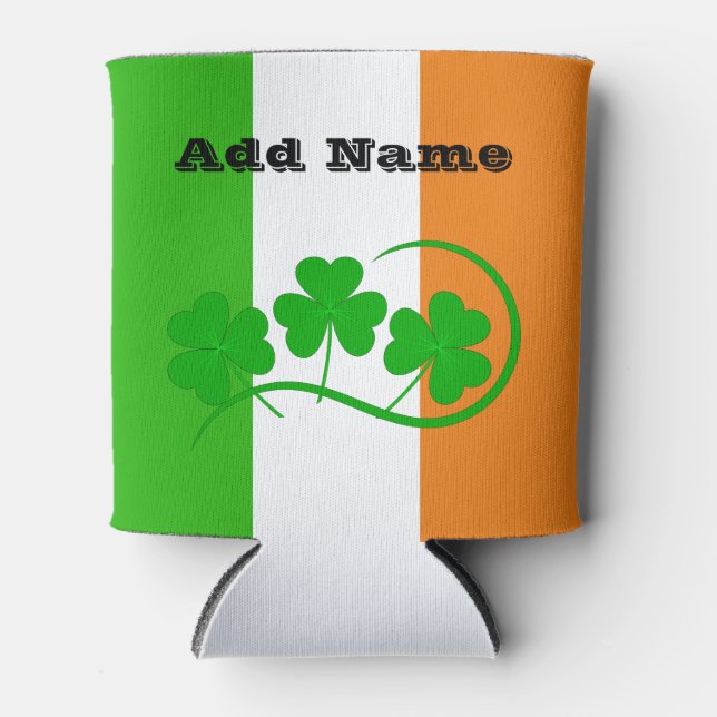 Porta-lata Irish Flag Shamrock St Patricks Beer Cooler (Frente)