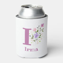 Porta-lata Irma Nome com um Desenho Floral
