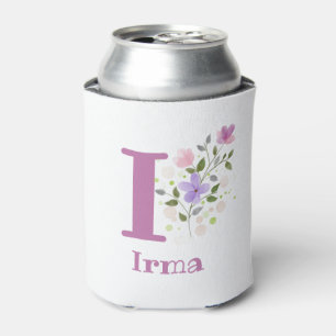 Porta-lata Irma Nome com um Desenho Floral