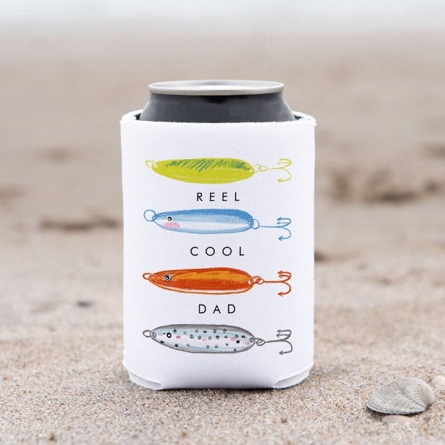 Porta-lata Isca de pesca do Pai Legal da enguia (Reel Cool Dad fishing bait can cooler.)