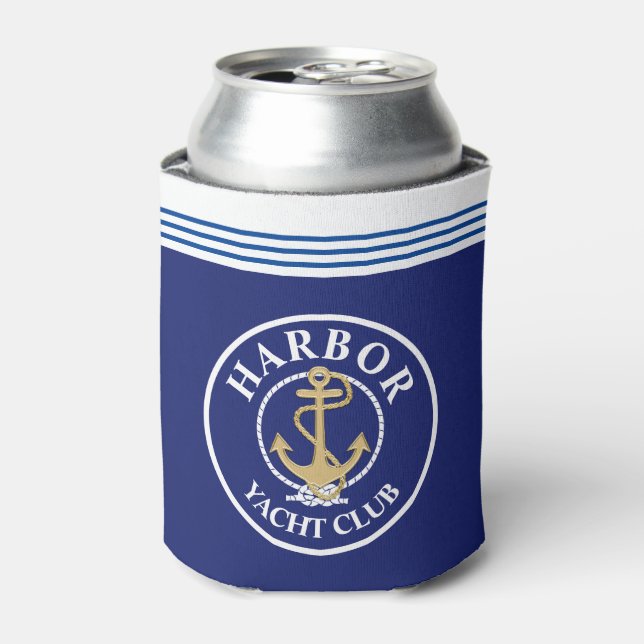 Porta-lata Isolador de Garrafa Monogramado Azul Marinho (Can Front)