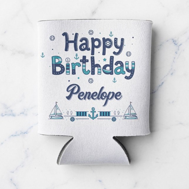 Porta-lata Isolante de Cerveja Personalizado de Tema Náutico  (Knot your average koozie.)