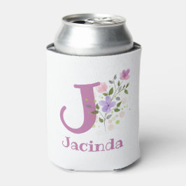Porta-lata Jacinda Nome com um Desenho Floral
