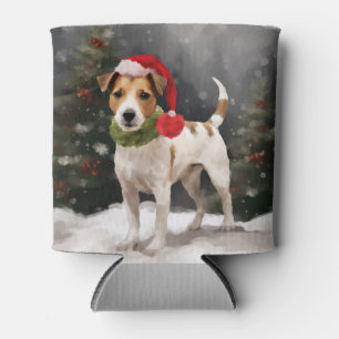 Porta-lata Jack Russell Dog no Natal da Neve