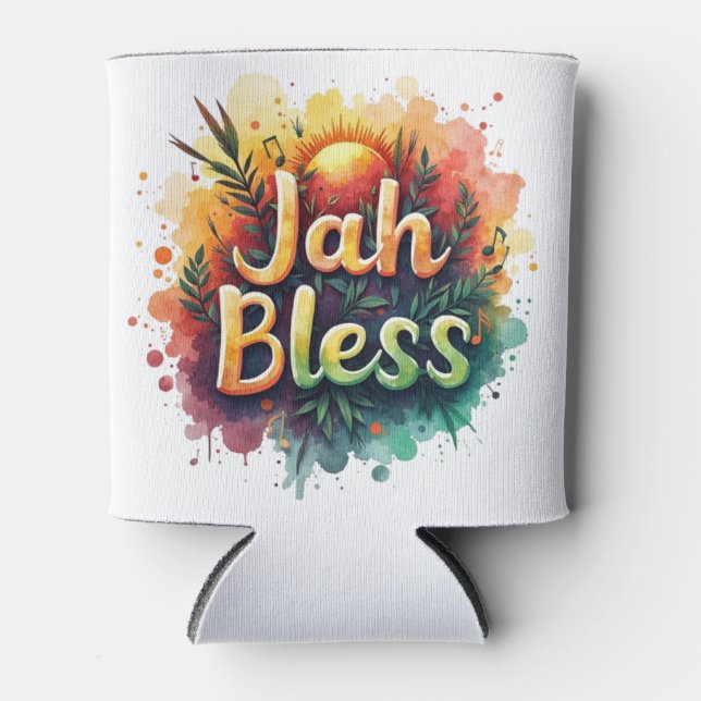 Porta-lata Jah Bless Reggae Watercolor Can Cooler (Frente)