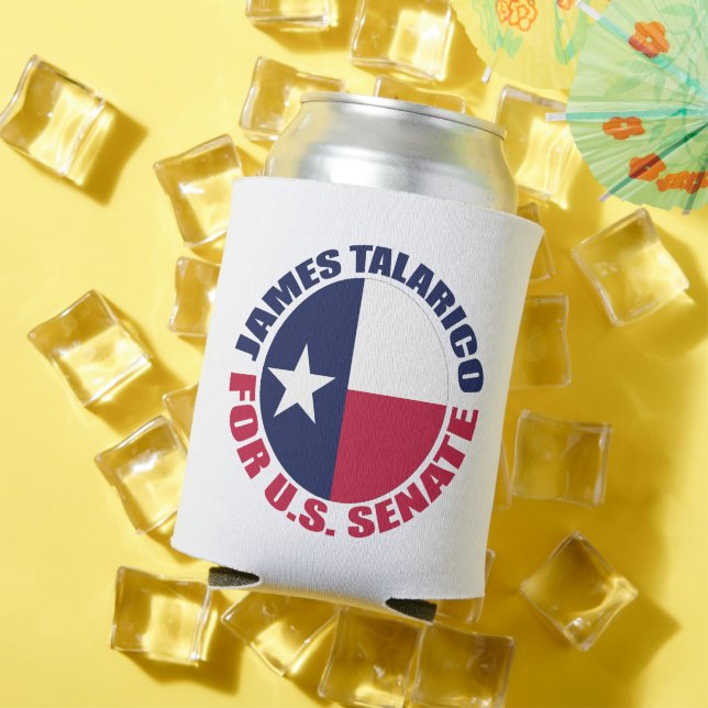 Porta-lata James Talarico para Senado dos EUA Texas (Verão in situ)