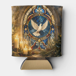 Porta-lata Janela de Natal de Pombo de Vidro Colorido