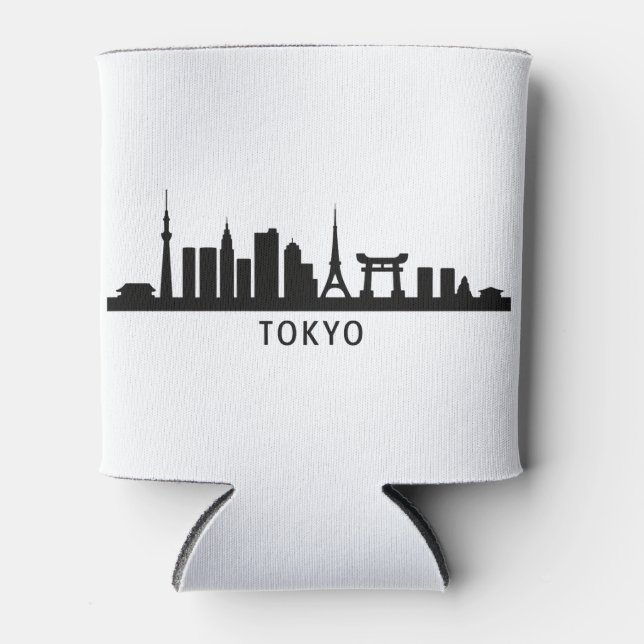 Porta-lata Japan Cityscape Travel | Tokyo Skyline Silhouette (Frente)
