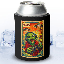Porta-lata Japonês Retro Vintage OVNI Alien Divertido Gamer