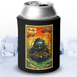 Porta-lata Japonês Retro Vintage OVNI Mergulhador Scuba Gamer
