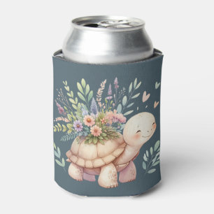 Porta-lata Jardim de Cottage Tartaruga Aquarela