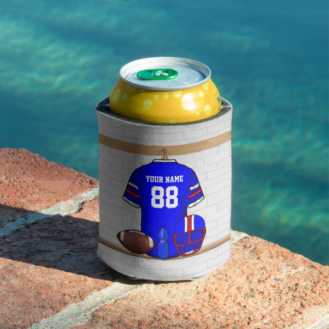 Porta-lata Jérsei Vermelho Branco Azul Personalizado (Piscina in situ)