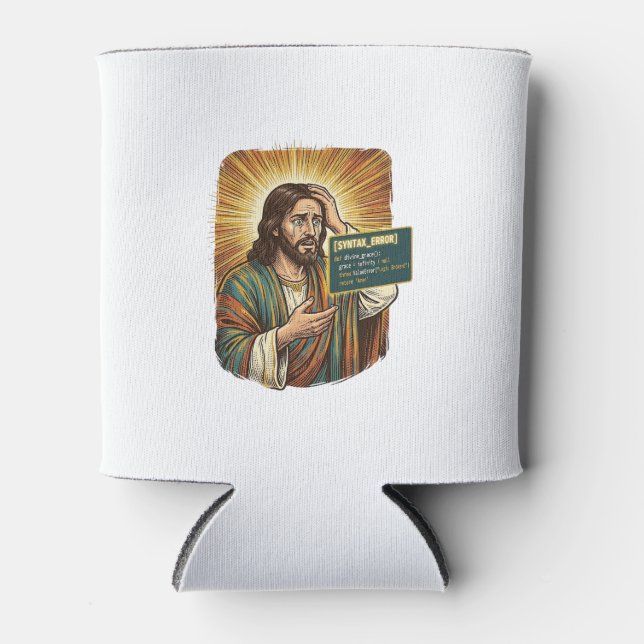 Porta-lata Jesus chorando Erro de sintaxe Programador de codi (Frente)