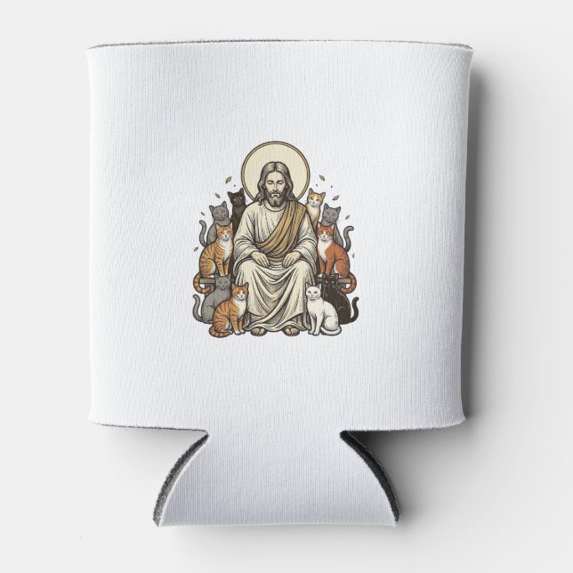 Porta-lata Jesus e Gatos Vintage (Frente)