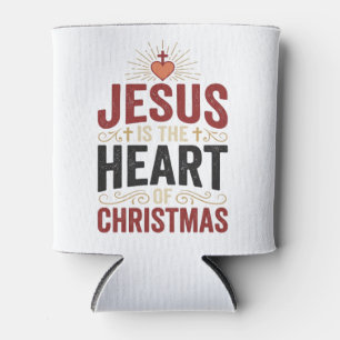 Porta-lata Jesus é o Coração da Camisa Vintage de Natal
