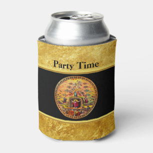 Porta-lata Jesus na folha de ouro dos Portos do Céu e textura