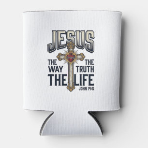 Porta-lata Jesus O Caminho A Verdade A Vida Camiseta Cristã