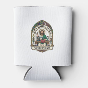 Porta-lata Jesus Reparos de Costura Coração Consertado Jesus