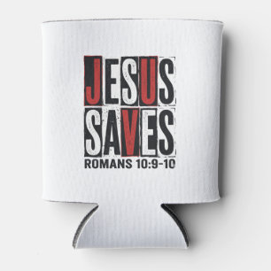 Porta-lata Jesus Salva Romanos 10_9 Camisa Cristã Vintage De