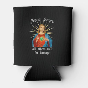 Porta-lata Jesus Salva Todos Os Outros Rolando Por Danos RPG