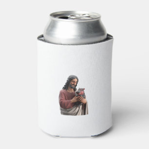 Porta-lata Jesus Segurando Moo Deng a Pigma Arte Clássica Hip