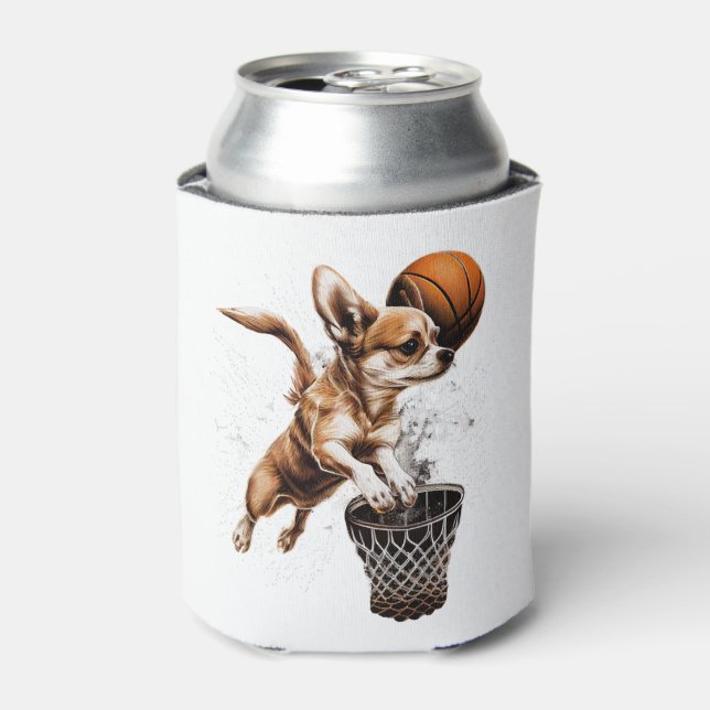 Porta-lata Jogador de basquete Chihuahua Dunk Esportivo (Can Front)