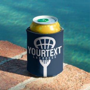 Porta-lata Jogador de Lacrosse TEXTO PERSONALIZADO Equipe Mal