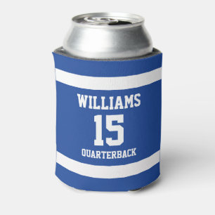 Porta-lata Jogador Esportivo Azul Real e Branco