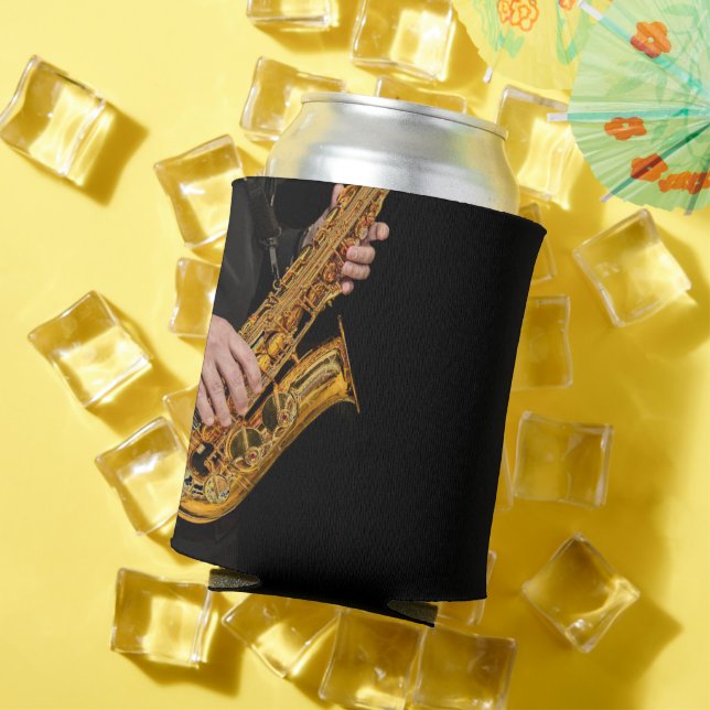 Porta-lata Jogadores saxofônicos jogando jazz saxofonista (Verão in situ)