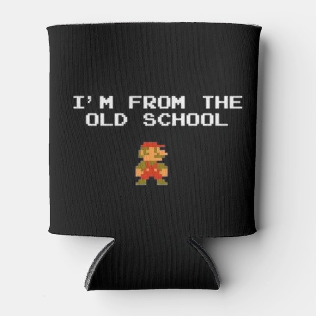 Porta-lata jogos da velha escola podem coozy (Frente)