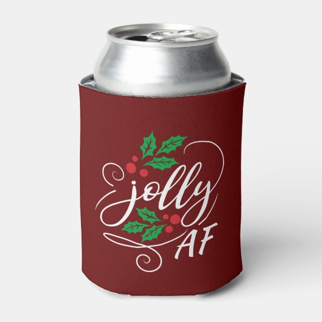 Porta-lata Jolly AF Christmas Beer Bebendo Humor Red (Can Front)