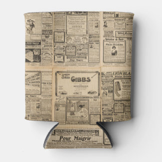 Porta-lata Jornal antigo: fundo de papel vintage.