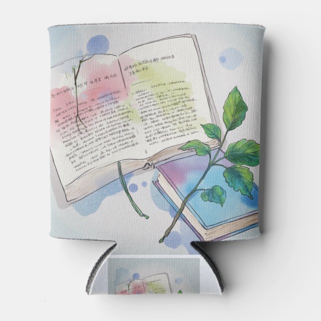 Porta-lata Journal & Vine Aesthetic Can Cooler (Frente)