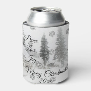 Porta-lata Joy do Amor pela Paz Natal preto e branco