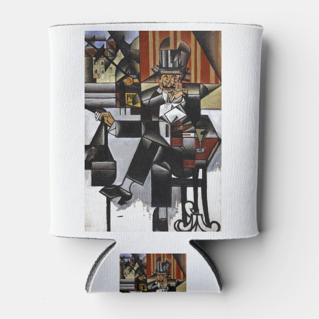Porta-lata Juan Gris Man em um café (Frente)