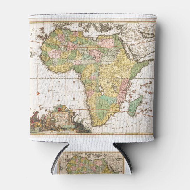 Porta-lata Kaart van Afrika (cerca de 1690) por Carel Allard. (Frente)