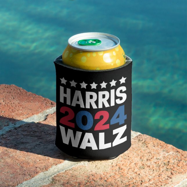 Porta-lata Kamala Harris Walz Para Presidente Vice-Presidente (Piscina in situ)