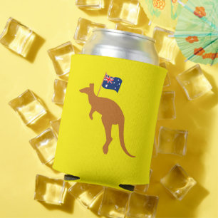Porta-lata kangaroo australia flag amarelo